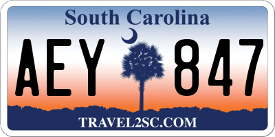 SC license plate AEY847