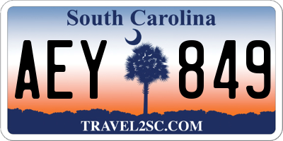 SC license plate AEY849