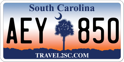 SC license plate AEY850
