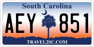 SC license plate AEY851