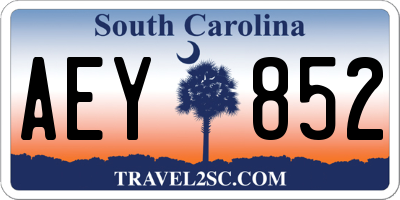 SC license plate AEY852