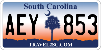 SC license plate AEY853