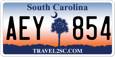 SC license plate AEY854