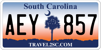 SC license plate AEY857