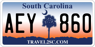 SC license plate AEY860