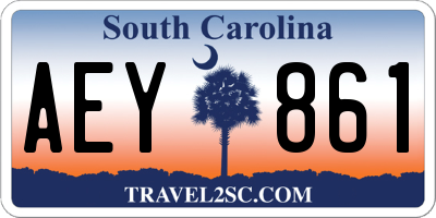 SC license plate AEY861