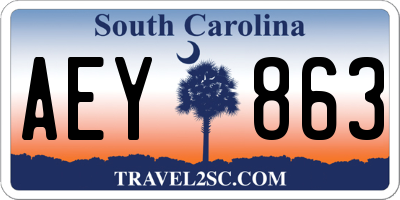 SC license plate AEY863