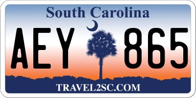 SC license plate AEY865