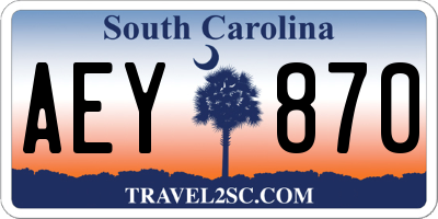 SC license plate AEY870
