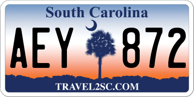 SC license plate AEY872