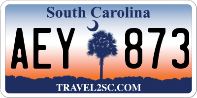 SC license plate AEY873