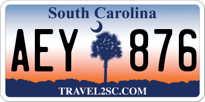 SC license plate AEY876