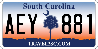 SC license plate AEY881