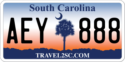 SC license plate AEY888