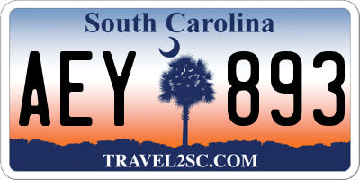 SC license plate AEY893
