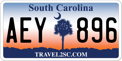 SC license plate AEY896