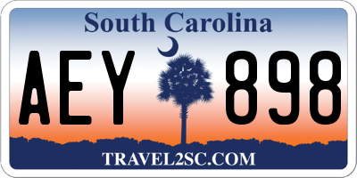 SC license plate AEY898