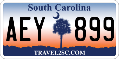 SC license plate AEY899