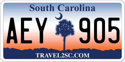 SC license plate AEY905