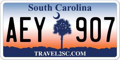 SC license plate AEY907