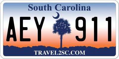 SC license plate AEY911