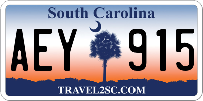 SC license plate AEY915