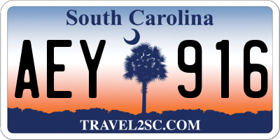 SC license plate AEY916