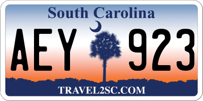 SC license plate AEY923