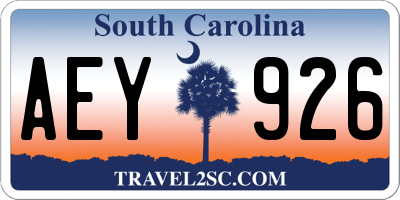 SC license plate AEY926