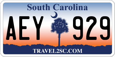 SC license plate AEY929