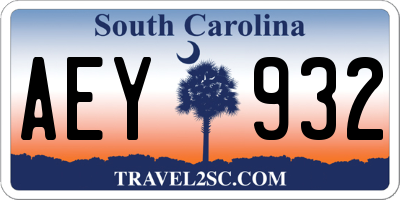 SC license plate AEY932