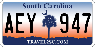 SC license plate AEY947