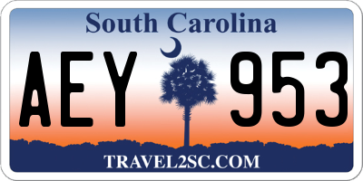 SC license plate AEY953