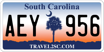 SC license plate AEY956