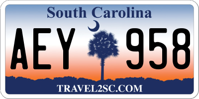 SC license plate AEY958
