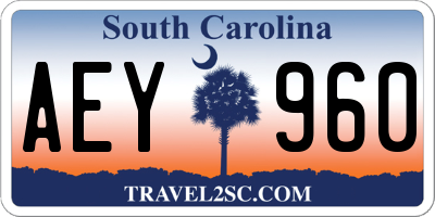 SC license plate AEY960
