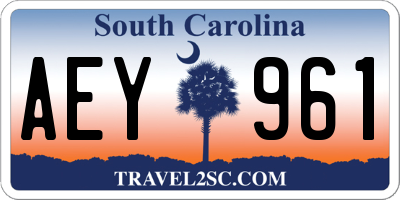 SC license plate AEY961