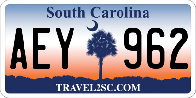 SC license plate AEY962