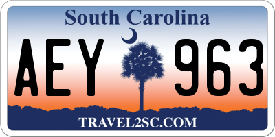 SC license plate AEY963