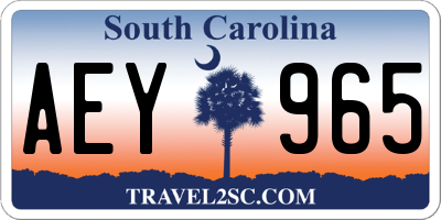 SC license plate AEY965