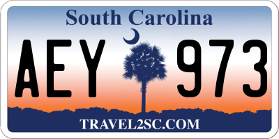 SC license plate AEY973