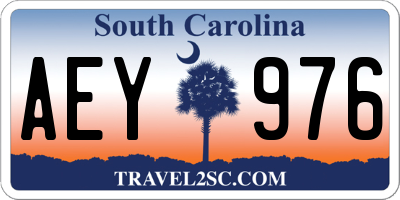 SC license plate AEY976