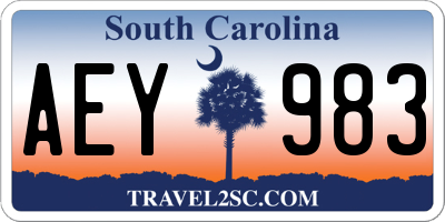 SC license plate AEY983