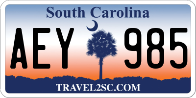 SC license plate AEY985