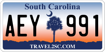 SC license plate AEY991