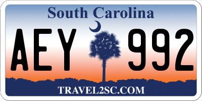 SC license plate AEY992