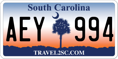 SC license plate AEY994