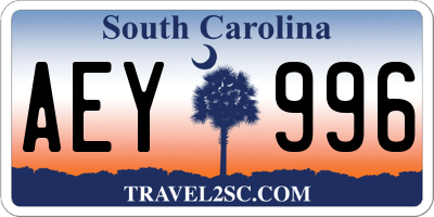 SC license plate AEY996