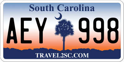 SC license plate AEY998