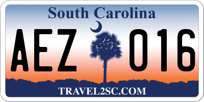 SC license plate AEZ016